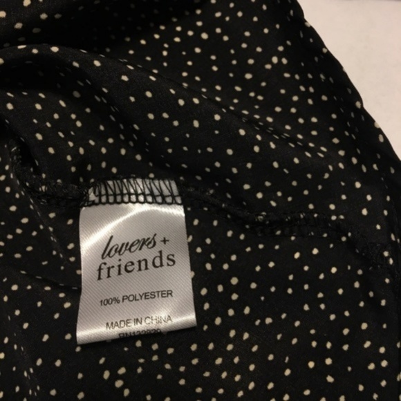 Lovers + Friends black blouse polka dot top v neck - Picture 5 of 6